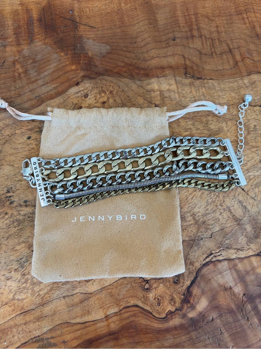 Jenny Bird Two-Tone Layered Chain Bracelet in Gold and Silver